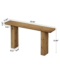 Slickblue Solid Wood Sofa Console Table with Sturdy Base for Behind Couch