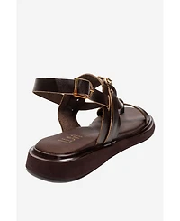 Forever & Always Shoes Women's Fabiana Leather Thong Sandal