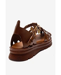 Forever & Always Shoes Women's Solis Leather Beaded Sandal