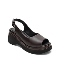 Forever & Always Shoes Women's Laure Leather Wedge Sandal