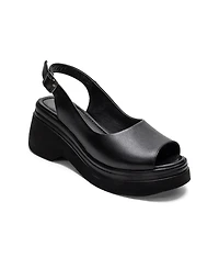 Forever & Always Shoes Women's Laure Leather Wedge Sandal