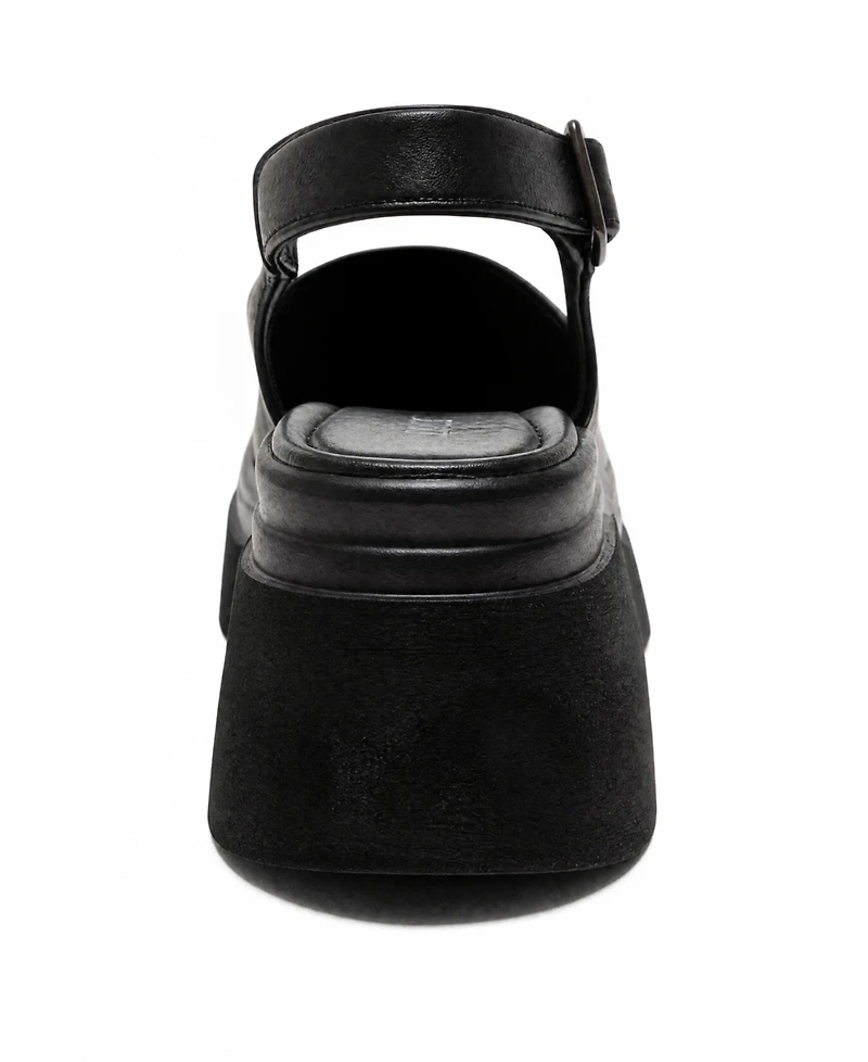 Forever & Always Shoes Women's Laure Leather Wedge Sandal