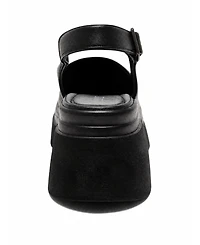 Forever & Always Shoes Women's Laure Leather Wedge Sandal
