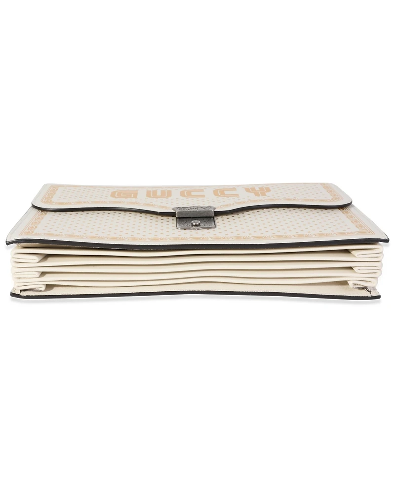Pre-Owned Gucci x Sega Mystic White Star Printed Calfskin Guccy Portfolio Clutch
