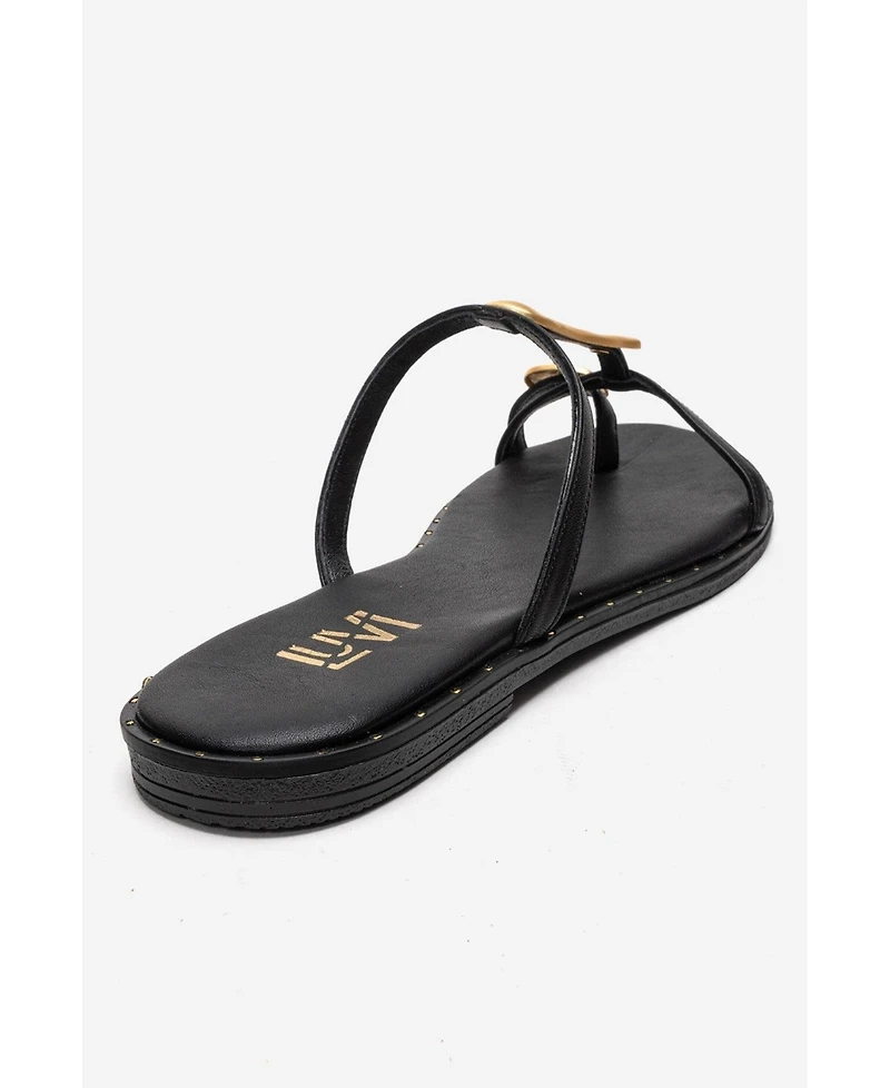 Forever & Always Shoes Women's Tessa Leather Thong Sandals