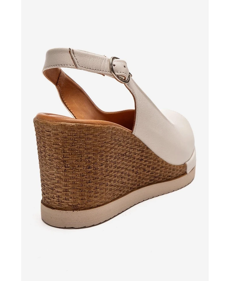 Forever & Always Shoes Helina Leather Wedge Sandal