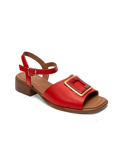 Forever & Always Shoes Women's Svelte Leather Buckle Sandal