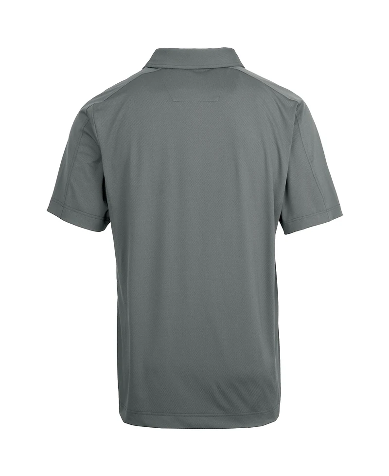 Cutter & Buck Men's Steel Miami Dolphins Prospect Textured Stretch Polo Shirt