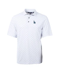 Cutter & Buck Men's White Los Angeles Dodgers Virtue Eco Pique Tile Polo Shirt