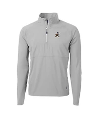 Cutter & Buck Men's Gray Cleveland Browns Adapt Eco Knit Hybrid Quarter-Zip Throwback Pullover Sweatshirt