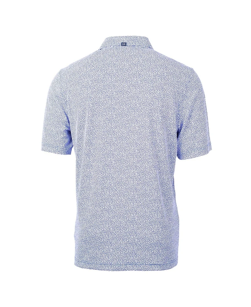 Cutter & Buck Men's Blue Buffalo Bills Throwback Logo Virtue Eco-Pique Botanical Polo Shirt