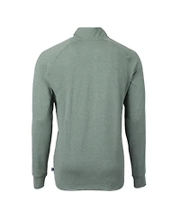 Cutter & Buck Men's Heather Green Philadelphia Eagles Adapt Eco Knit Heathered Quarter-Zip Pullover Sweatshirt