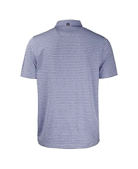 Cutter & Buck Men's Heather Navy New York Yankees Forge Eco Heathered Stripe Stretch Polo Shirt