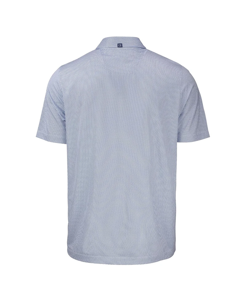 Cutter & Buck Men's Royal/White Los Angeles Dodgers Pike Eco Symmetry Print Stretch Polo Shirt