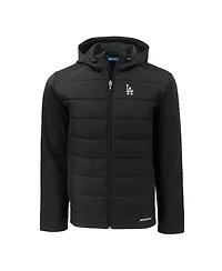 Cutter & Buck Men's Black Los Angeles Dodgers Evoke Hybrid Eco Softshell Full-Zip Hoodie