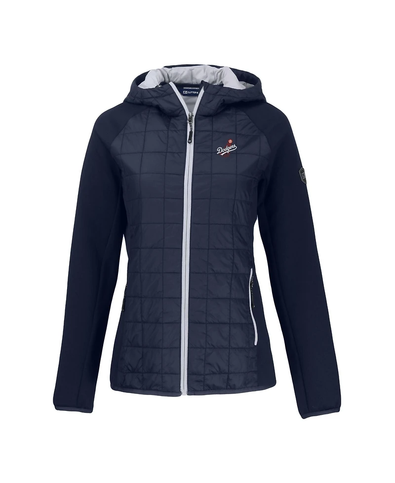 Cutter & Buck Women's Navy Los Angeles Dodgers Cooperstown Collection Rainier PrimaLoft Eco Full-Zip Hybrid Jacket