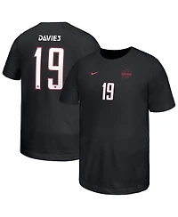 Nike Big Boys and Girls Alphonso Davies Black Canada Soccer Away Player Name & Number T-Shirt