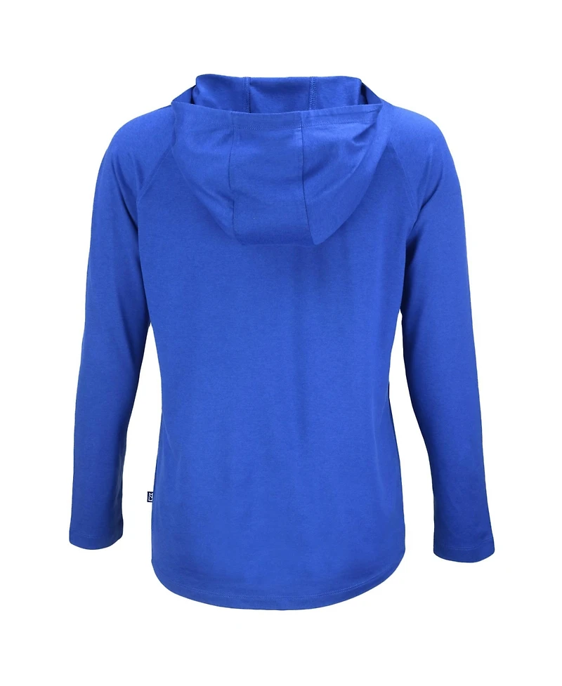 Cutter & Buck Women's Royal New York Yankees Cooperstown Collection Coastline Epic Comfort Eco Hoodie Raglan Long Sleeve T-Shirt