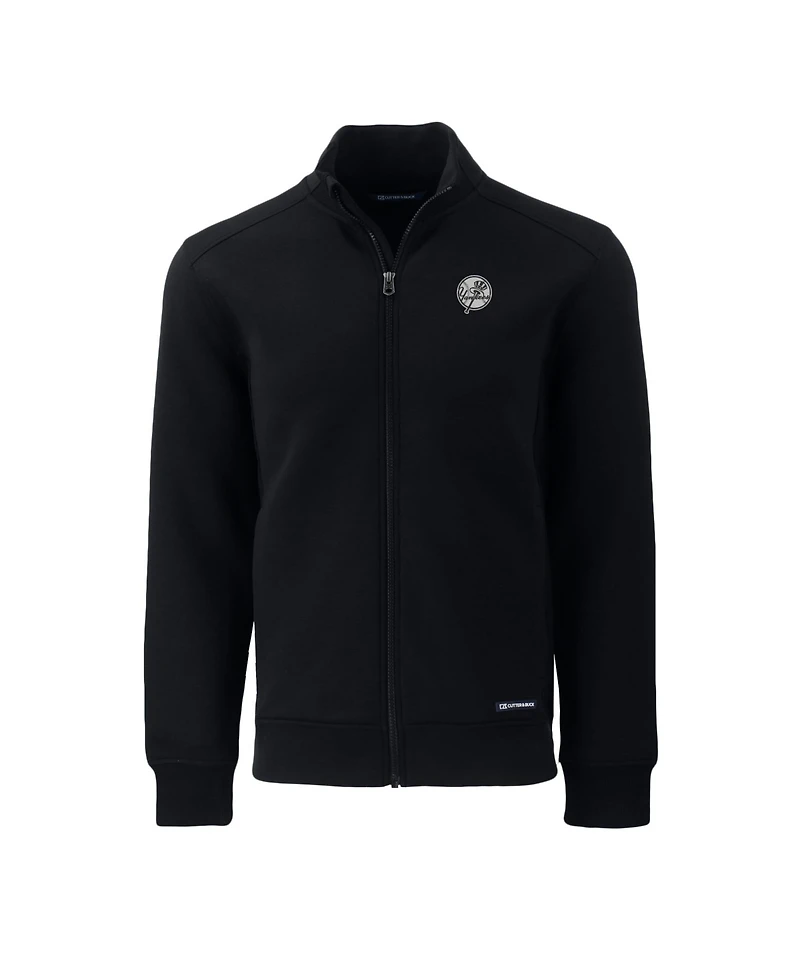Cutter & Buck Men's Black New York Yankees Roam Eco Tri-Blend Full-Zip Jacket