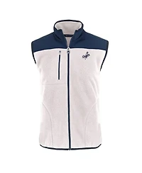 Cutter & Buck Men's Oatmeal/Navy Los Angeles Dodgers Cascade Eco Fleece Full-Zip Vest