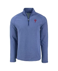 Cutter & Buck Men's Heather Royal Philadelphia Phillies Peshastin Eco Fleece Raglan Quarter-Zip Sweatshirt