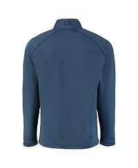 Cutter & Buck Men's Heather Navy New York Yankees Peshastin Eco Fleece Raglan Quarter-Zip Sweatshirt
