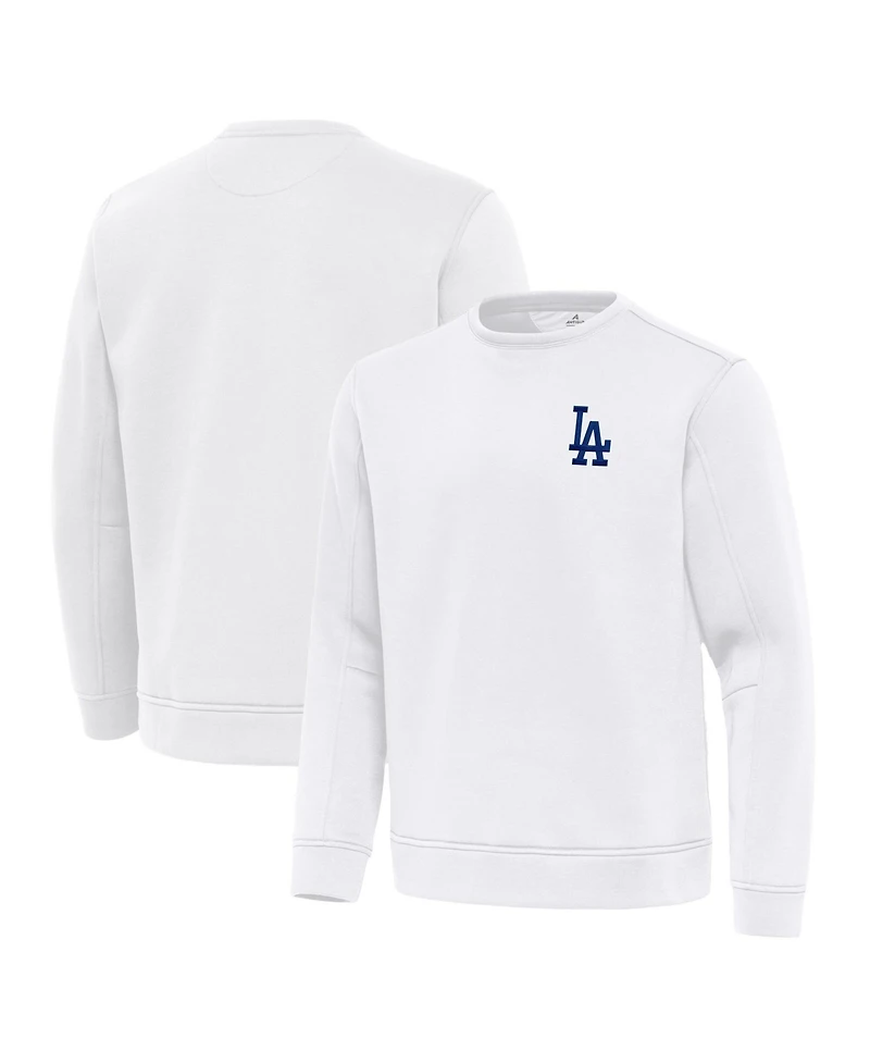 Antigua Men's White Los Angeles Dodgers Relevant Lightweight Pullover Sweatshirt