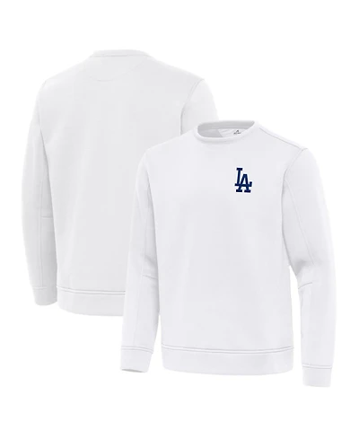 Antigua Men's White Los Angeles Dodgers Relevant Lightweight Pullover Sweatshirt