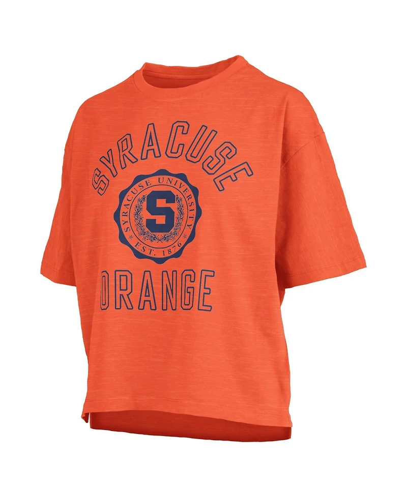 Pressbox Women's Orange Syracuse Motley Crew Bishop Waist Length Oversized Slub T-Shirt