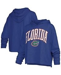 Pressbox Women's Royal Florida Gators Nelson Arch Over Logo Long Sleeve Hooded Slub T-Shirt