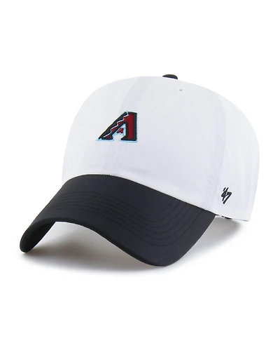 '47 Brand Men's White/Black Arizona Diamondbacks Vista Mini Clean Up Brrr° Adjustable Hat