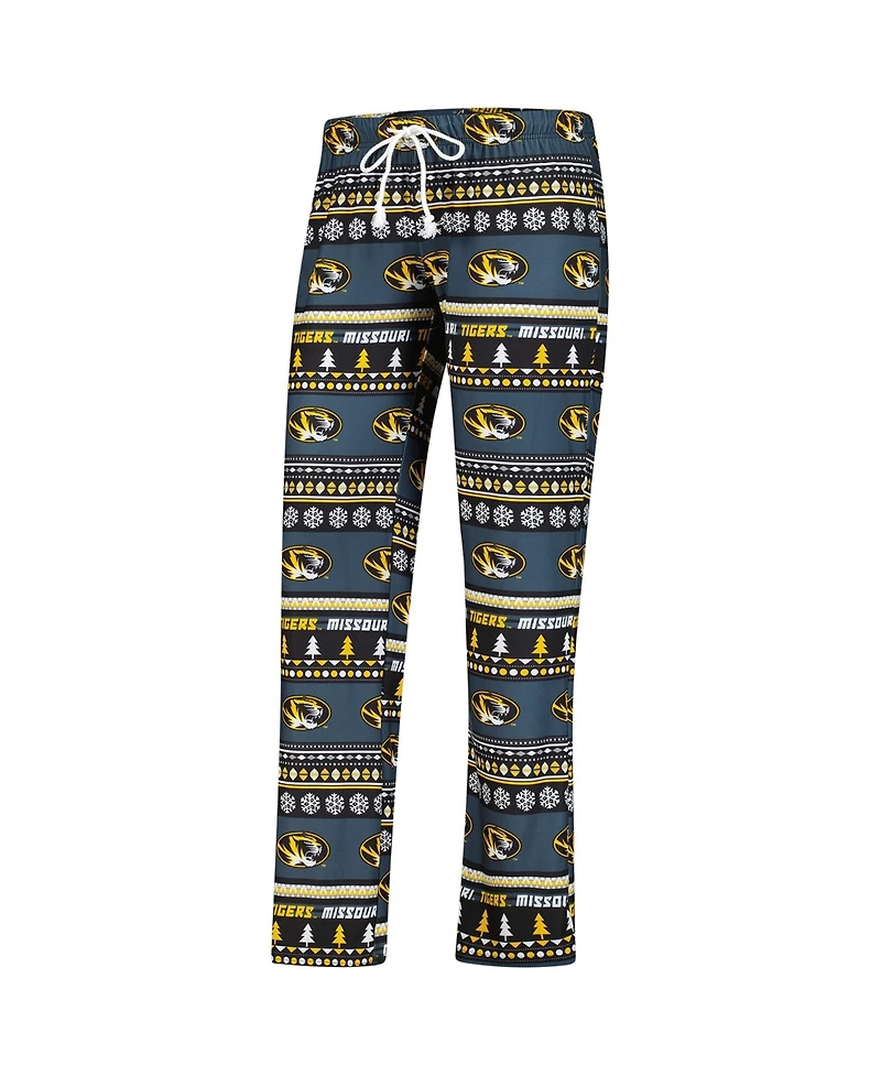 Concepts Sport Women's 2-Piece Black Missouri Tigers Ugly Sweater Holiday Long Sleeve Top and Pants Sleep Set