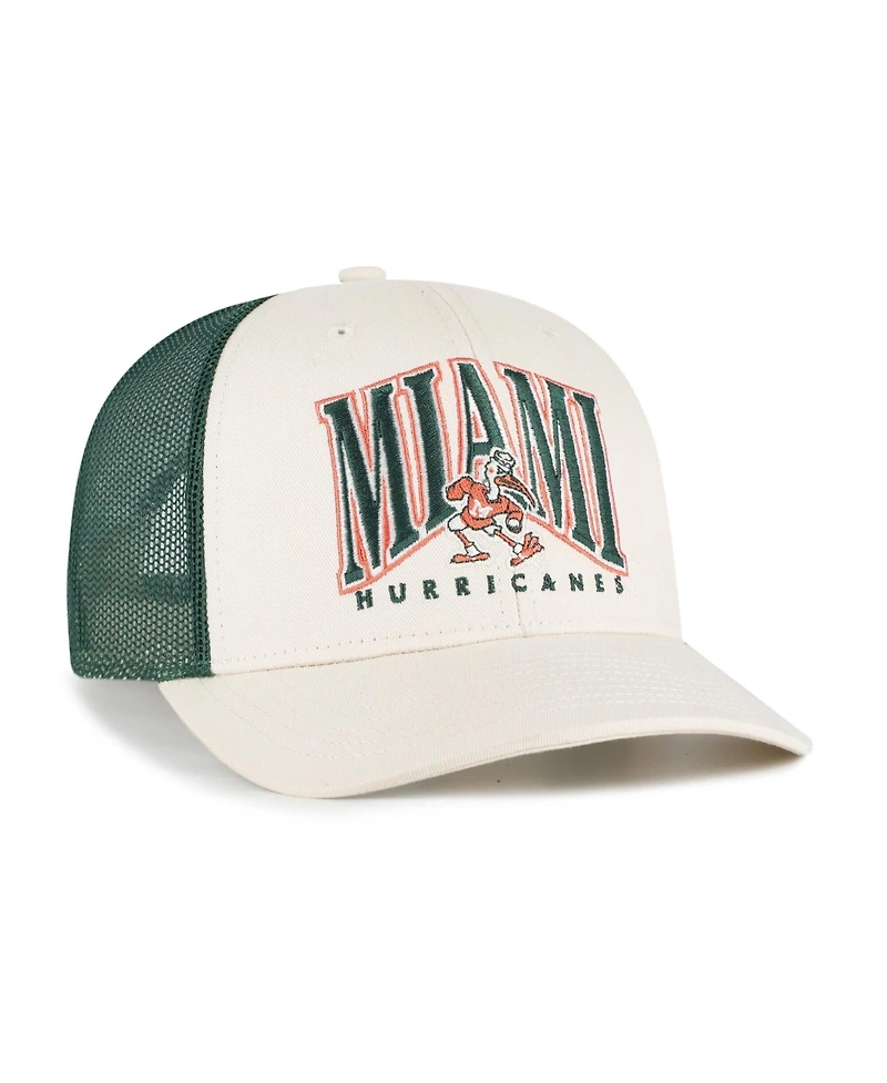 '47 Brand Men's Natural Miami Hurricanes Drawbridge Trucker Adjustable Hat