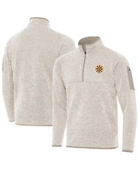 Antigua Men's Oatmeal Boston Bruins Fortune Quarter-Zip Pullover Jacket