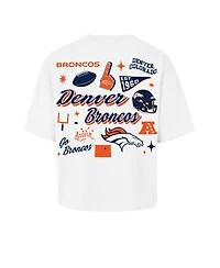 '47 Brand Women's White Denver Broncos Collage Script Reed City T-Shirt