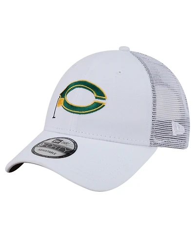 New Era Men's White Cincinnati Reds Flag 9FORTY Trucker Adjustable Hat