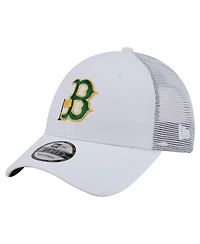 New Era Men's White Boston Red Sox Flag 9FORTY Trucker Adjustable Hat
