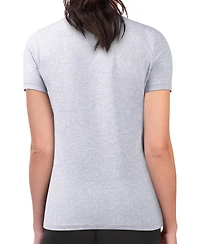 G-iii 4Her by Carl Banks Women's Heather Gray New York Yankees Super-Slim Fit Lightweight Heart Graphic T-Shirt