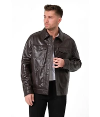 Furniq Uk Men's Leather Trucker Jacket, Created for Macy's