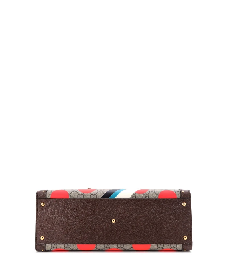 Pre-Owned Gucci Medium Diana Nm Bamboo Handle Tote Printed Gg Coated Canvas and Studded Leather