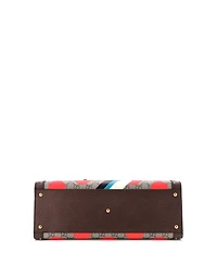 Pre-Owned Gucci Medium Diana Nm Bamboo Handle Tote Printed Gg Coated Canvas and Studded Leather