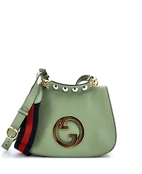 Pre-Owned Gucci Medium Web Blondie Shoulder Flap Bag Leather