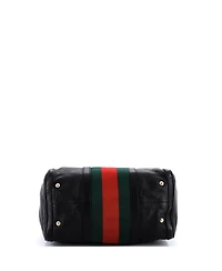 Pre-Owned Gucci Medium Vintage Web Boston Bag Leather