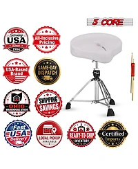 5 core Drum Throne 4inch Padded Seat Adjustable 25.5inch 360degree(s) Swivel Heavy Duty Guitar Stool