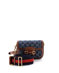 Pre-Owned Gucci Mini Horsebit 1955 Shoulder Bag Gg Denim