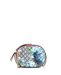 Pre-Owned Gucci Mini Chain Crossbody Bag Blooms Print Gg Coated Canvas