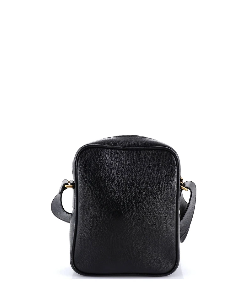 Pre-Owned Gucci Small Logo Zip Messenger Bag Printed Leather