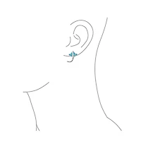 Bling Jewelry Nautical Created Opal Inlay Large Stingray Stud Earrings .925 Sterling Silver
