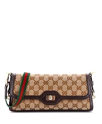 Pre-Owned Gucci Small Luce Shoulder Bag Gg Canvas with Leather