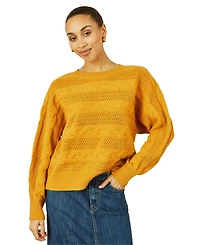 Yumi Women's Cable Knit Relaxed Fit Jumper